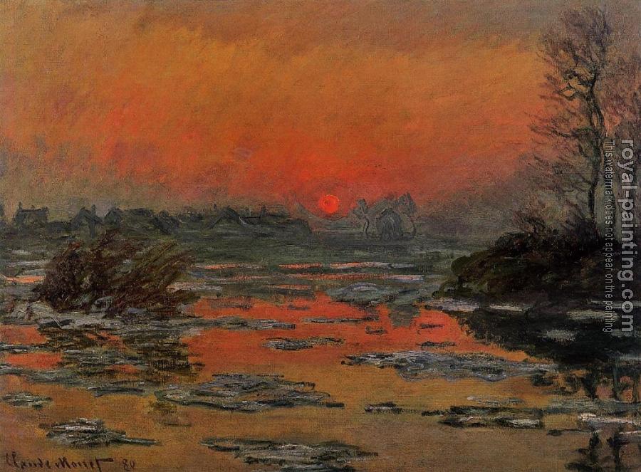 Claude Oscar Monet : Sunset on the Seine in Winter